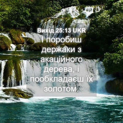 Picture 04 - Вихід 25:13 UKR - І поробиш держаки з - Bible Verse Picture