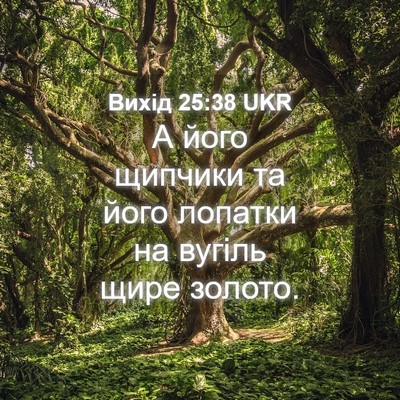 Picture 04 - Вихід 25:38 UKR - А його щипчики та його - Bible Verse Picture