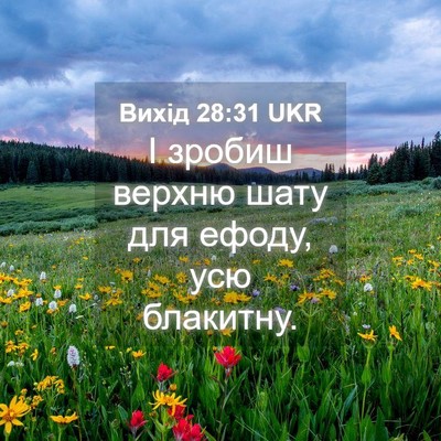 Picture 04 - Вихід 28:31 UKR - І зробиш верхню шату для - Bible Verse Picture