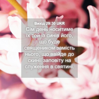 Picture 04 - Вихід 29:30 UKR - Сім день носитиме їх той із - Bible Verse Picture
