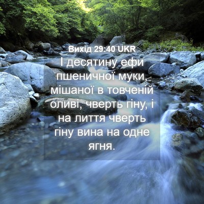 Picture 04 - Вихід 29:40 UKR - І десятину ефи пшеничної - Bible Verse Picture