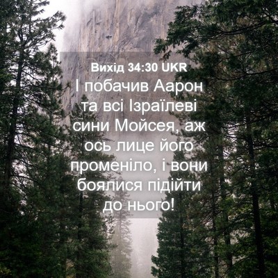Picture 04 - Вихід 34:30 UKR - І побачив Аарон та всі - Bible Verse Picture