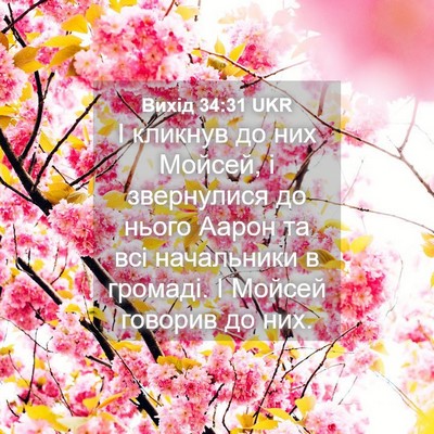 Picture 04 - Вихід 34:31 UKR - І кликнув до них Мойсей, і - Bible Verse Picture