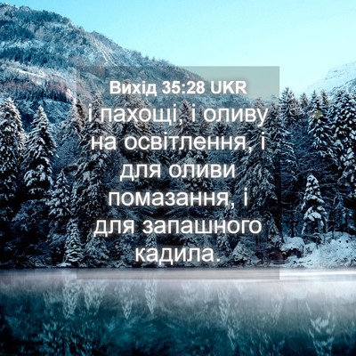 Picture 04 - Вихід 35:28 UKR - і пахощі, і оливу на - Bible Verse Picture
