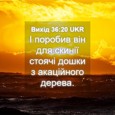 Picture 04 - Вихід 36:20 UKR - І поробив він для скинії - Bible Verse Picture