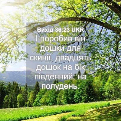 Picture 04 - Вихід 36:23 UKR - І поробив він дошки для - Bible Verse Picture