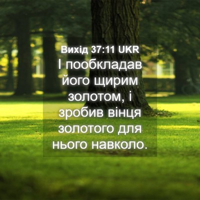 Picture 04 - Вихід 37:11 UKR - І пообкладав його щирим - Bible Verse Picture