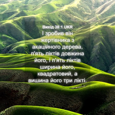 Picture 04 - Вихід 38:1 UKR - І зробив він жертівника з - Bible Verse Picture