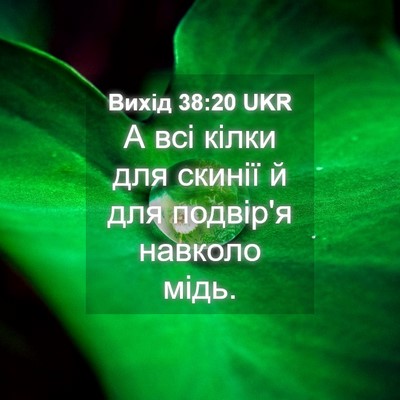 Picture 04 - Вихід 38:20 UKR - А всі кілки для скинії й - Bible Verse Picture