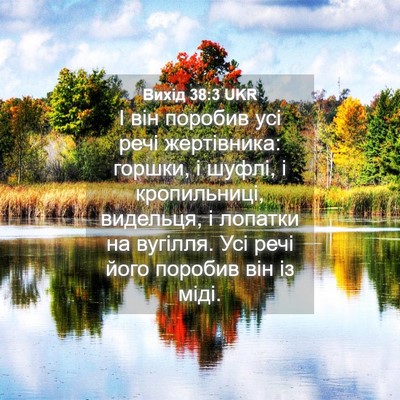 Picture 04 - Вихід 38:3 UKR - І він поробив усі речі - Bible Verse Picture