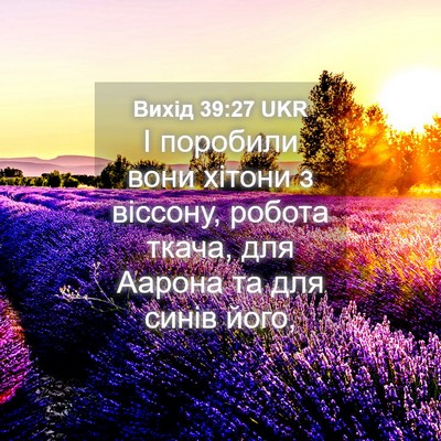 Picture 04 - Вихід 39:27 UKR - І поробили вони хітони з - Bible Verse Picture