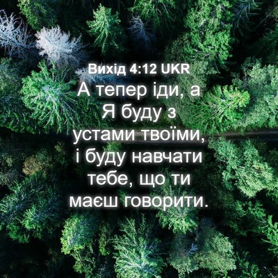 Picture 04 - Вихід 4:12 UKR - А тепер іди, а Я буду з - Bible Verse Picture