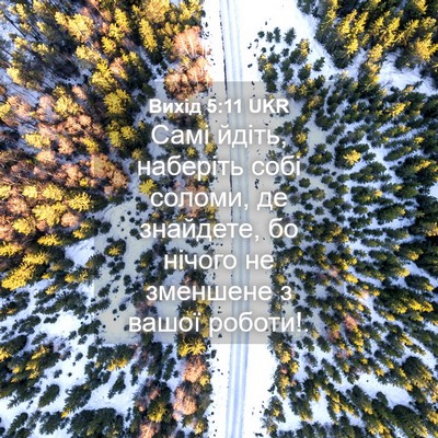 Picture 04 - Вихід 5:11 UKR - Самі йдіть, наберіть собі - Bible Verse Picture
