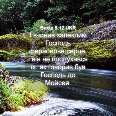 Picture 04 - Вихід 9:12 UKR - І вчинив запеклим Господь - Bible Verse Picture