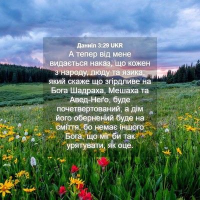 Picture 04 - Даниїл 3:29 UKR - А тепер від мене видається - Bible Verse Picture