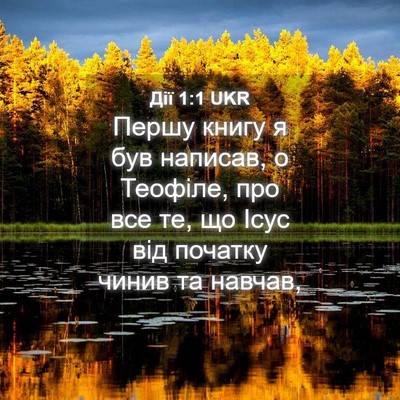 Picture 04 - Дії 1:1 UKR - Першу книгу я був написав, - Bible Verse Picture
