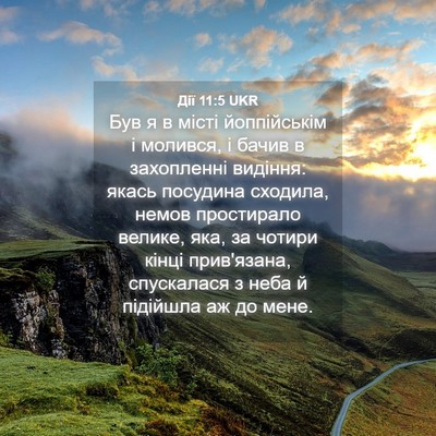 Picture 04 - Дії 11:5 UKR - Був я в місті йоппійськім і - Bible Verse Picture