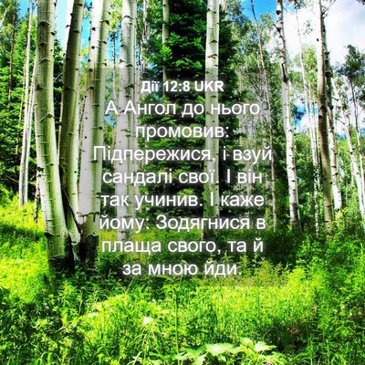 Picture 04 - Дії 12:8 UKR - А Ангол до нього промовив: - Bible Verse Picture