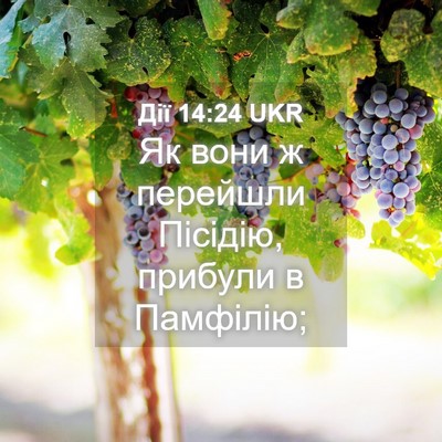 Picture 04 - Дії 14:24 UKR - Як вони ж перейшли Пісідію, - Bible Verse Picture