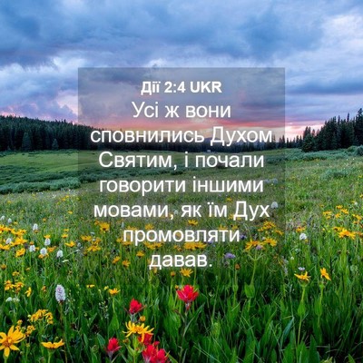 Picture 04 - Дії 2:4 UKR - Усі ж вони сповнились - Bible Verse Picture