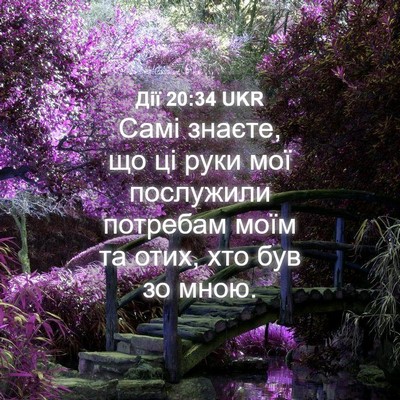 Picture 04 - Дії 20:34 UKR - Самі знаєте, що ці руки мої - Bible Verse Picture