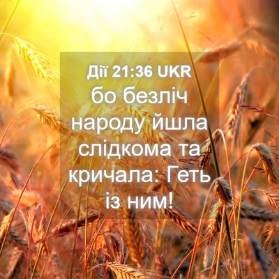 Picture 04 - Дії 21:36 UKR - бо безліч народу йшла - Bible Verse Picture