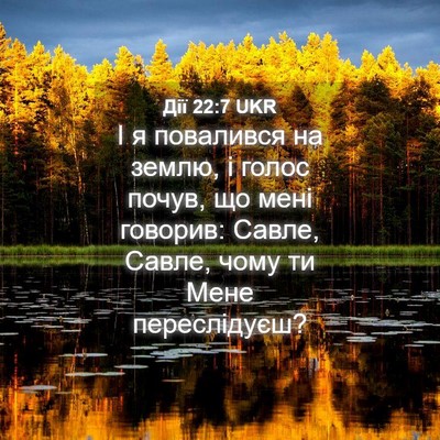 Picture 04 - Дії 22:7 UKR - І я повалився на землю, і - Bible Verse Picture