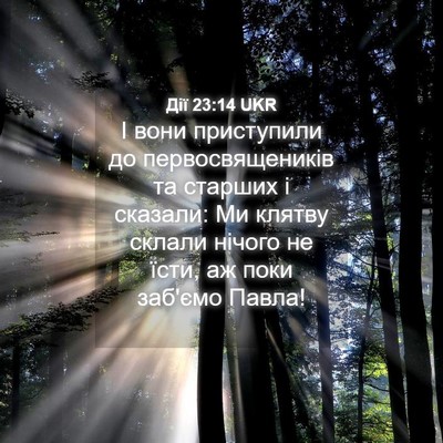 Picture 04 - Дії 23:14 UKR - І вони приступили до - Bible Verse Picture