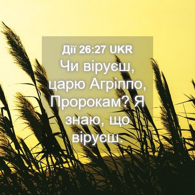 Picture 04 - Дії 26:27 UKR - Чи віруєш, царю Агріппо, - Bible Verse Picture