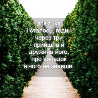 Picture 04 - Дії 5:7 UKR - І сталось, годин через три - Bible Verse Picture