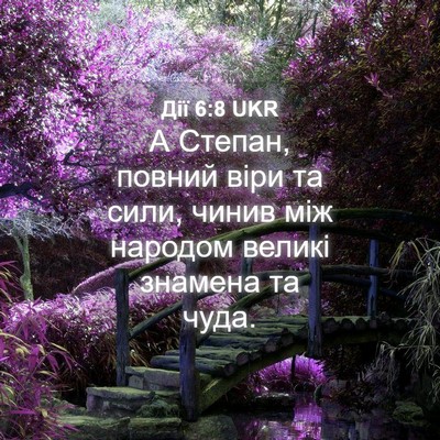Picture 04 - Дії 6:8 UKR - А Степан, повний віри та - Bible Verse Picture