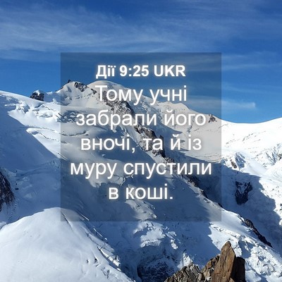 Picture 04 - Дії 9:25 UKR - Тому учні забрали його - Bible Verse Picture