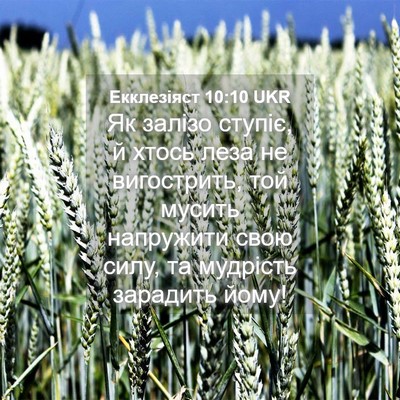 Picture 04 - Екклезіяст 10:10 UKR - Як залізо ступіє, й хтось - Bible Verse Picture