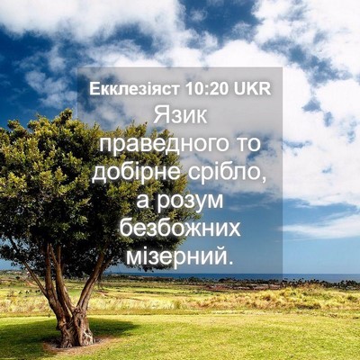 Picture 04 - Екклезіяст 10:20 UKR - Язик праведного то добірне - Bible Verse Picture