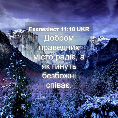 Picture 04 - Екклезіяст 11:10 UKR - Добром праведних місто - Bible Verse Picture