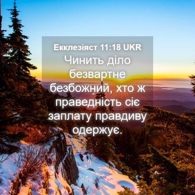 Picture 04 - Екклезіяст 11:18 UKR - Чинить діло безвартне - Bible Verse Picture