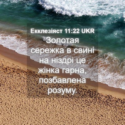 Picture 04 - Екклезіяст 11:22 UKR - Золотая сережка в свині на - Bible Verse Picture