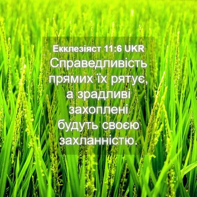 Picture 04 - Екклезіяст 11:6 UKR - Справедливість прямих їх - Bible Verse Picture