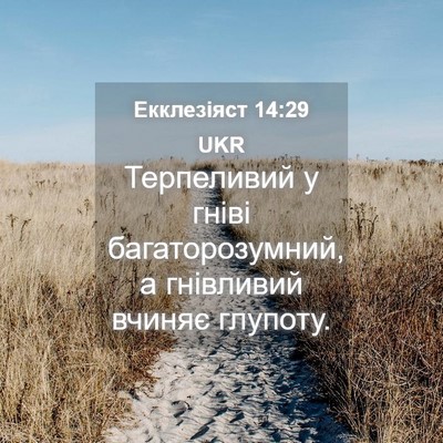 Picture 04 - Екклезіяст 14:29 UKR - Терпеливий у гніві - Bible Verse Picture