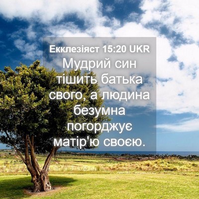 Picture 04 - Екклезіяст 15:20 UKR - Мудрий син тішить батька - Bible Verse Picture