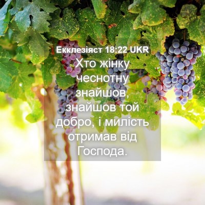 Picture 04 - Екклезіяст 18:22 UKR - Хто жінку чеснотну - Bible Verse Picture
