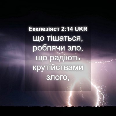 Picture 04 - Екклезіяст 2:14 UKR - що тішаться, роблячи зло, - Bible Verse Picture