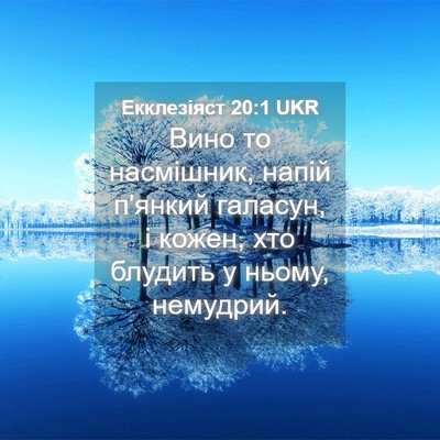 Picture 04 - Екклезіяст 20:1 UKR - Вино то насмішник, напій - Bible Verse Picture