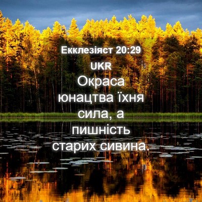 Picture 04 - Екклезіяст 20:29 UKR - Окраса юнацтва їхня сила, а - Bible Verse Picture