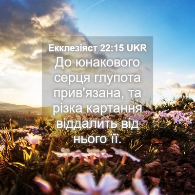 Picture 04 - Екклезіяст 22:15 UKR - До юнакового серця глупота - Bible Verse Picture