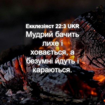 Picture 04 - Екклезіяст 22:3 UKR - Мудрий бачить лихе і - Bible Verse Picture