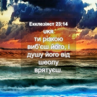 Picture 04 - Екклезіяст 23:14 UKR - ти різкою виб'єш його, і - Bible Verse Picture