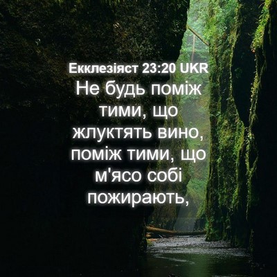 Picture 04 - Екклезіяст 23:20 UKR - Не будь поміж тими, що - Bible Verse Picture