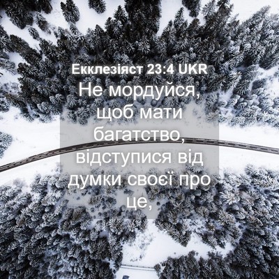 Picture 04 - Екклезіяст 23:4 UKR - Не мордуйся, щоб мати - Bible Verse Picture