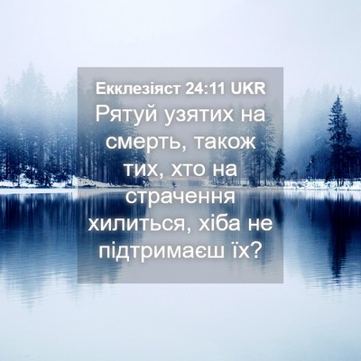 Picture 04 - Екклезіяст 24:11 UKR - Рятуй узятих на смерть, - Bible Verse Picture